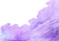 Abstract watercolor hand painting illustration. Bright purple background.
