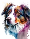 Watercolor image of a dog created with Generative AI technology