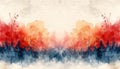 Abstract Watercolor Landscape with Red, Yellow, Blue Gradient Colors Royalty Free Stock Photo