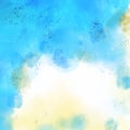 Abstract Watercolor Light Blue on Old Paper Vector Royalty Free Stock Photo