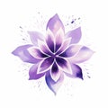 Abstract Watercolor Lotus Flower Art In Royal Purple Royalty Free Stock Photo