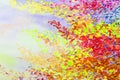 Abstract watercolor original landscape painting imagination colorful of beauty flowers Royalty Free Stock Photo