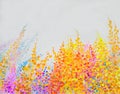 Abstract watercolor original landscape painting imagination colorful of flowers Royalty Free Stock Photo