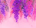 Abstract watercolor original painting colorful bunch of orchid. Royalty Free Stock Photo