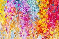 Watercolor original painting colorful bunch of abstract flowers