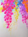 Abstract watercolor original painting white color of orchid flower Royalty Free Stock Photo