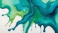 Abstract watercolor paint background by teal color blue and green with liquid fluid texture for background Royalty Free Stock Photo