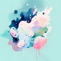 Abstract watercolor paint splashes. Grunge background. Vector illustration. Royalty Free Stock Photo