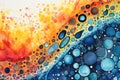 Abstract watercolor painted background. Colorful spots and splashes, illustration of Fusion between Pointillism and Alcohol ink Royalty Free Stock Photo