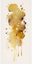 Abstract watercolor painted background. Texture paper. Yellow and black colors. Royalty Free Stock Photo