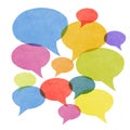 Abstract Watercolor Painted Speech Bubbles