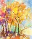 Abstract watercolor painting colorful landscape