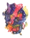 Abstract watercolor painting. Colorful spot.