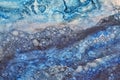 Watercolor painting of water flowing over pebbles Royalty Free Stock Photo