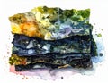 Abstract Watercolor Painting with Vibrant Colors and Textured Layers Royalty Free Stock Photo