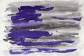 Abstract watercolor on paper. Background graphite and violet