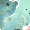 Abstract watercolor paper splash shapes isolated drawing. Illustration aquarelle for background.