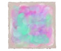 Abstract watercolor pastel splashes in pink and turquoise on handmade aquarell paper