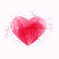 Abstract watercolor pink heart. Vector illustration. Royalty Free Stock Photo