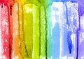 Abstract Watercolor Rainbow Paint Brush and Drips Background