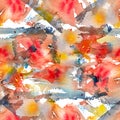 Abstract watercolor seamless pattern with splatter spots, drops and splashes Royalty Free Stock Photo