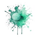 Abstract watercolor splash blot splatter stain drops on white background. Colorful watercolor brush strokes pattern with circle. Royalty Free Stock Photo