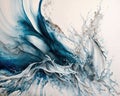 Abstract watercolor splash ocean blue paint tones background. Creative abstract water blue sea wave painted background, wallpaper Royalty Free Stock Photo