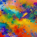 763 Abstract Watercolor Splashes: An artistic and expressive background featuring abstract watercolor splashes in vibrant and bl