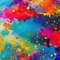 763 Abstract Watercolor Splashes: An artistic and expressive background featuring abstract watercolor splashes in vibrant and bl Royalty Free Stock Photo