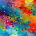 683 Abstract Watercolor Splatters: An artistic and expressive background featuring abstract watercolor splatters in vibrant and Royalty Free Stock Photo