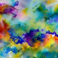 743 Abstract Watercolor Stains: An artistic and expressive background featuring abstract watercolor stains in vibrant and blende