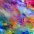 743 Abstract Watercolor Stains: An artistic and expressive background featuring abstract watercolor stains in vibrant and blende