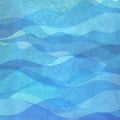 Abstract watercolor transparent sea ocean blue teal turquoise colored wave background Royalty Free Stock Photo