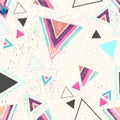 Abstract watercolor triangle seamless pattern.