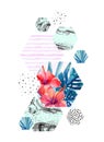 Abstract watercolor tropical background. Royalty Free Stock Photo