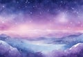 Abstract watercolor vector background. Snowfall on a cold blue winter Hand painted sky and clouds stock illustrationBackgrounds, Royalty Free Stock Photo