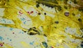 Abstract watercolor spotted paint gold dark colors, brush strokes, organic hypnotic background Royalty Free Stock Photo