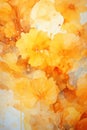 Abstract watercolor yellow background, flowers. Vertical background. AI generative Royalty Free Stock Photo