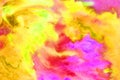 Abstract watercolor yellow and pink paint background splash and handmade landscape sunset Royalty Free Stock Photo