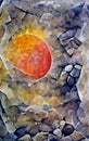 Sunstone - abstract watercolor art