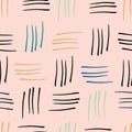 Abstract watercolour stripes pink seamless pattern print background