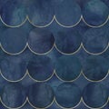 Abstract watercolour waves gold glitter japanese luxury seamless pattern background