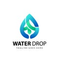 Abstract Waterdrop Company Logo Design 3D Template Vector Premium