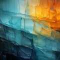 Abstract Waterfall And Glass: Multilayered Texture In Blue And Orange Royalty Free Stock Photo