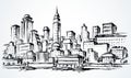 Embankment of the modern city. Vector drawing