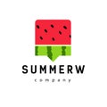 Abstract watermelon logo. Symbolizing the summer refreshing ice cream.