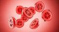 Abstract Watermelon Slices on Red Background Royalty Free Stock Photo