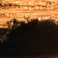 Abstract wave action at sunset