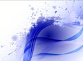 Abstract wave background with blue watercolor stains. EPS10 vector illustration Royalty Free Stock Photo