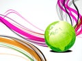 Abstract wave background with globe Royalty Free Stock Photo
